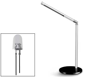 LAMPARA DE ESCRITORIO CEP LED 4,92W 255LM BRILLO REGULABLE CABEZA GIRATORIA 360º GRIS METALIZADO
