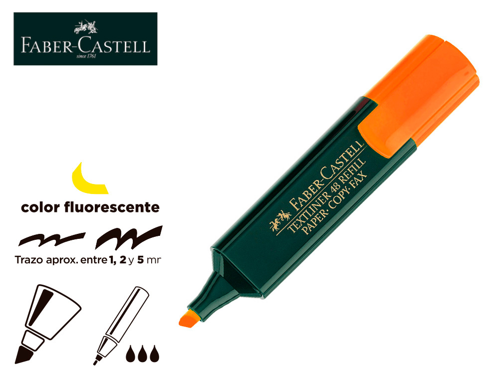 ROTULADOR FABER CASTELL FLUORESCENTE TEXTLINER 48 NARANJA