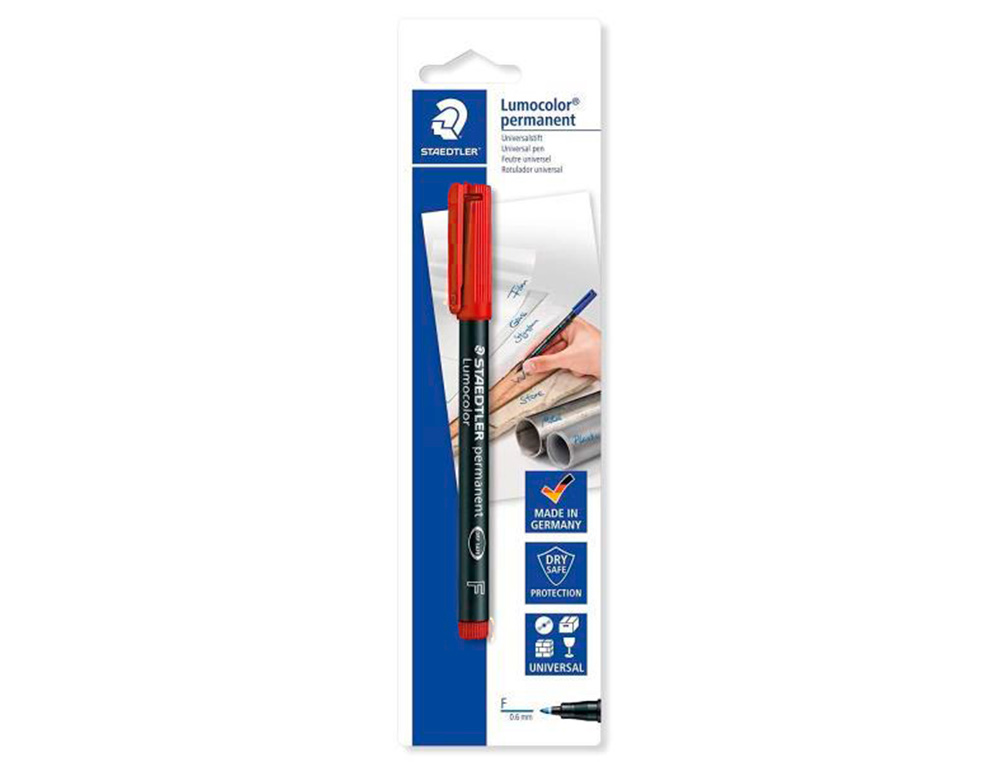 ROTULADOR STAEDTLER LUMOCOLOR RETROPROYECCION PUNTA DE FIBRAPERMANENTE 318-2 ROJO PUNTA FINA REDONDA 0.6 MM