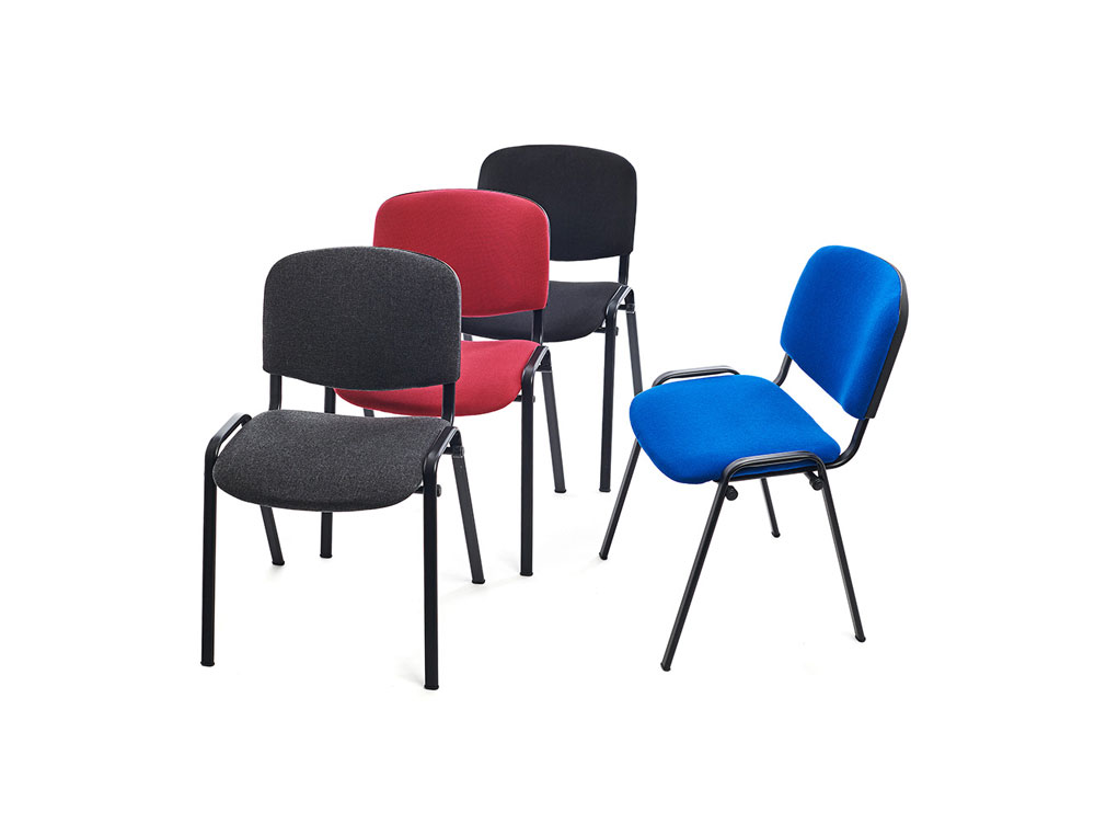 SILLA ROCADA CONFIDENTE ESTRUCTURA METALICA TAPIZADA EN TELA IGNIFUGA NEGRA 57X81X48 CM