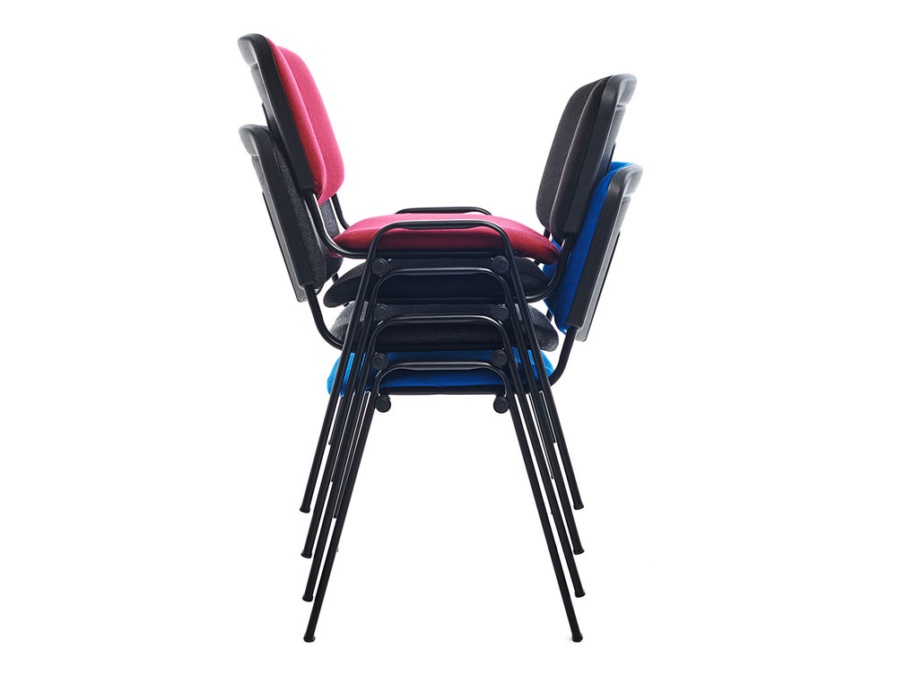 SILLA ROCADA CONFIDENTE ESTRUCTURA METALICA TAPIZADA EN TELA IGNIFUGA NEGRA 57X81X48 CM