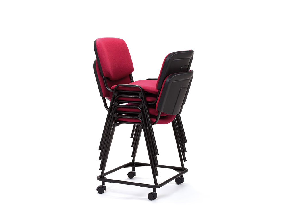SILLA ROCADA CONFIDENTE ESTRUCTURA METALICA TAPIZADA EN TELA IGNIFUGA NEGRA 57X81X48 CM
