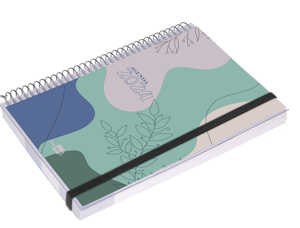 AGENDA ESPIRAL LIDERPAPEL TINOS A5 2024 DIA PAGINA PORTADA POLIPROPILENO PERSONALIZABLE PAPEL 70 GR