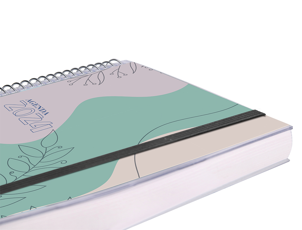 AGENDA ESPIRAL LIDERPAPEL TINOS A5 2024 DIA PAGINA PORTADA POLIPROPILENO PERSONALIZABLE PAPEL 70 GR