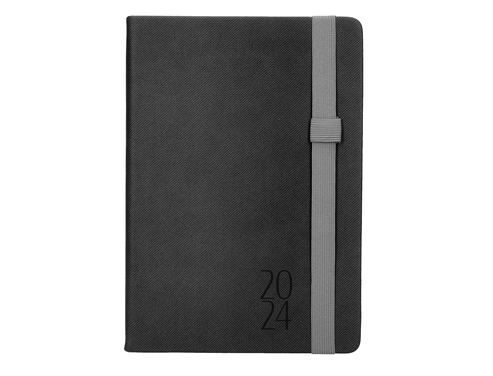 AGENDA ENCUADERNADA LIDERPAPEL LARISIS 15X21 CM 2024 DIA PAGINA COLOR NEGRO PAPEL 70 GR
