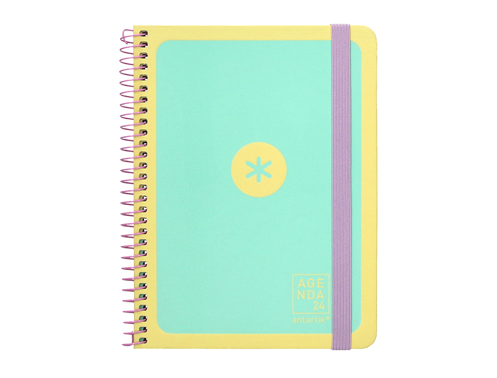 AGENDA DE OFICINA ANTARTIK A5+ 2024 SEMANA VISTA 80 GR CON SOBRE Y 3 HOJAS PEGATINAS MINT165X215 MM