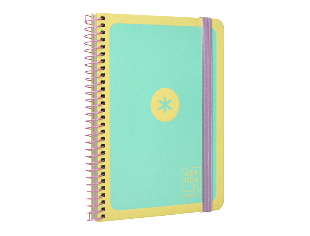 AGENDA DE OFICINA ANTARTIK A5+ 2024 SEMANA VISTA 80 GR CON SOBRE Y 3 HOJAS PEGATINAS MINT165X215 MM