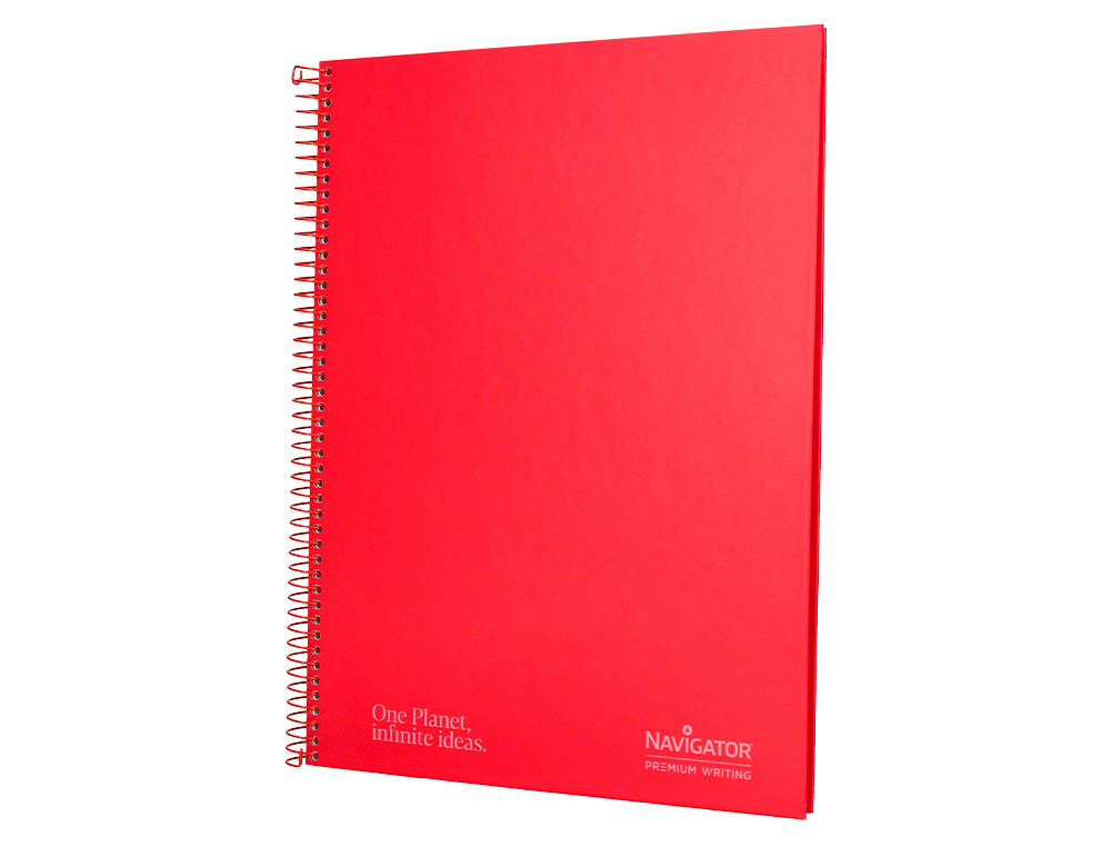 CUADERNO ESPIRAL NAVIGATOR A4 MICRO TAPA FORRADA 80H 80GR CUADRO 5MM 1 BANDA COLOR ROJO
