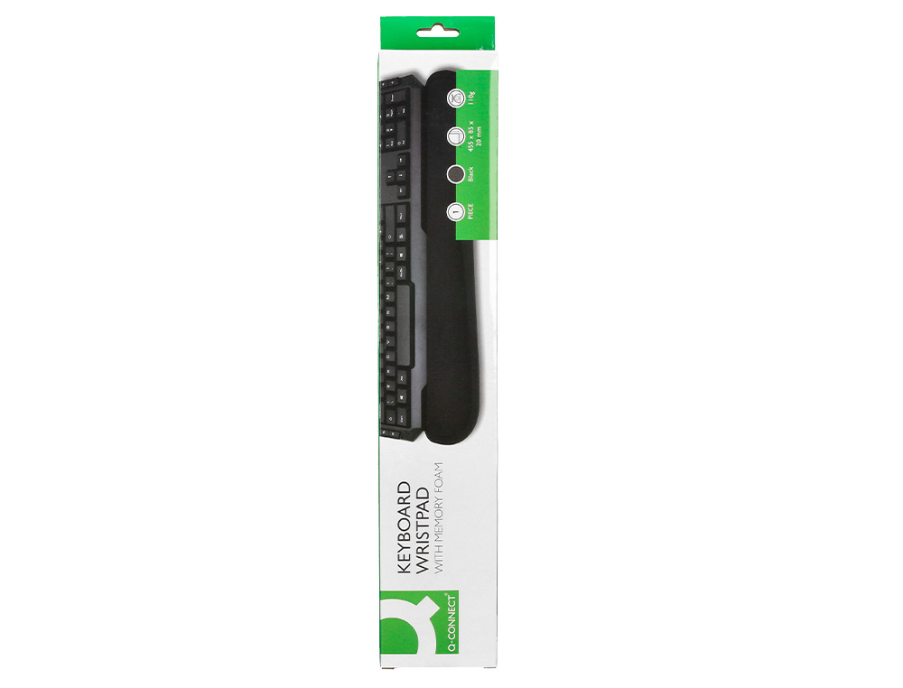 REPOSAMUECAS Q-CONNECT MEMORY FOAM PARA TECLADO COLOR NEGRO 460X85X25 MM