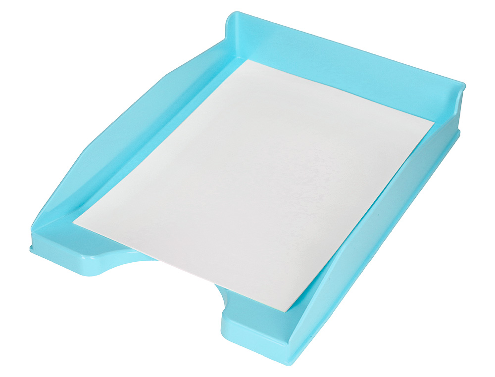 BANDEJA SOBREMESA PLASTICO Q-CONNECT CELESTE OPACO 240X70X340 MM