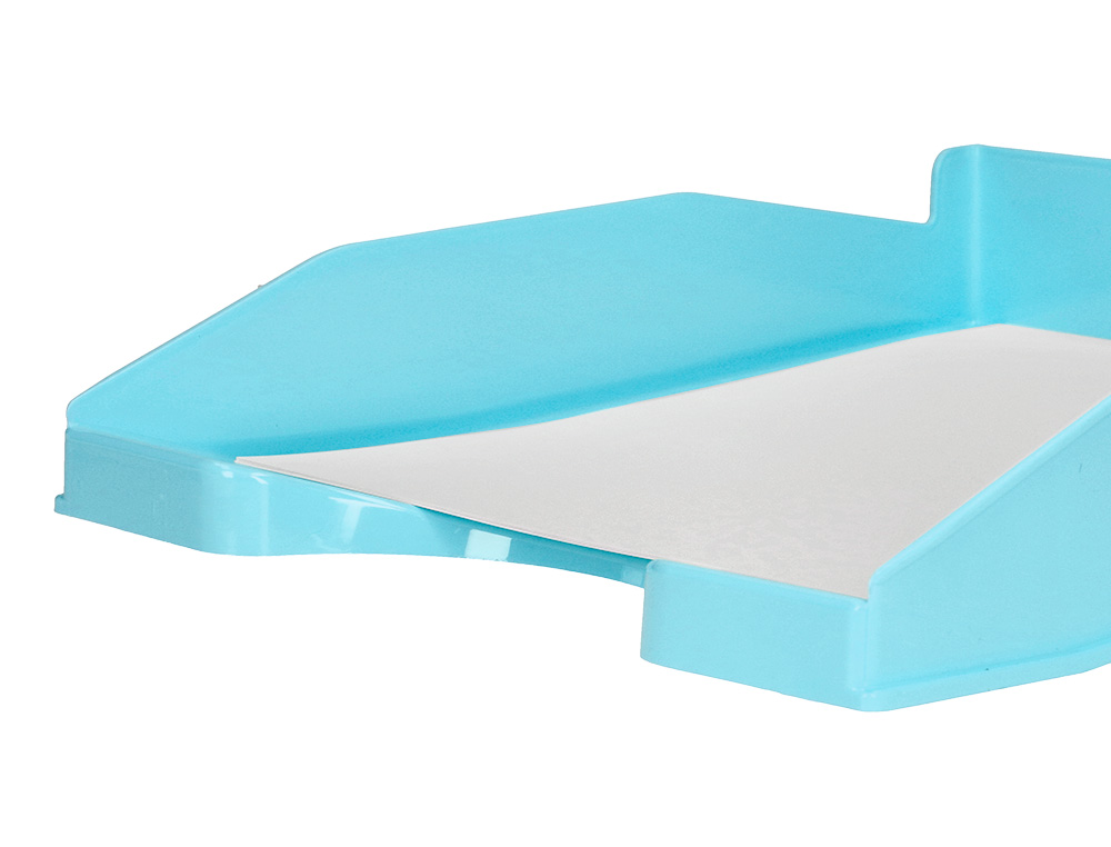 BANDEJA SOBREMESA PLASTICO Q-CONNECT CELESTE OPACO 240X70X340 MM