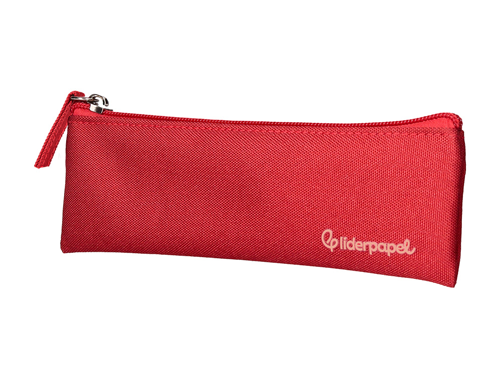 ESTUCHE PORTATODO LIDERPAPEL PLANO ESTRECHO UNA CREMALLERA 200X60 MM ROJO