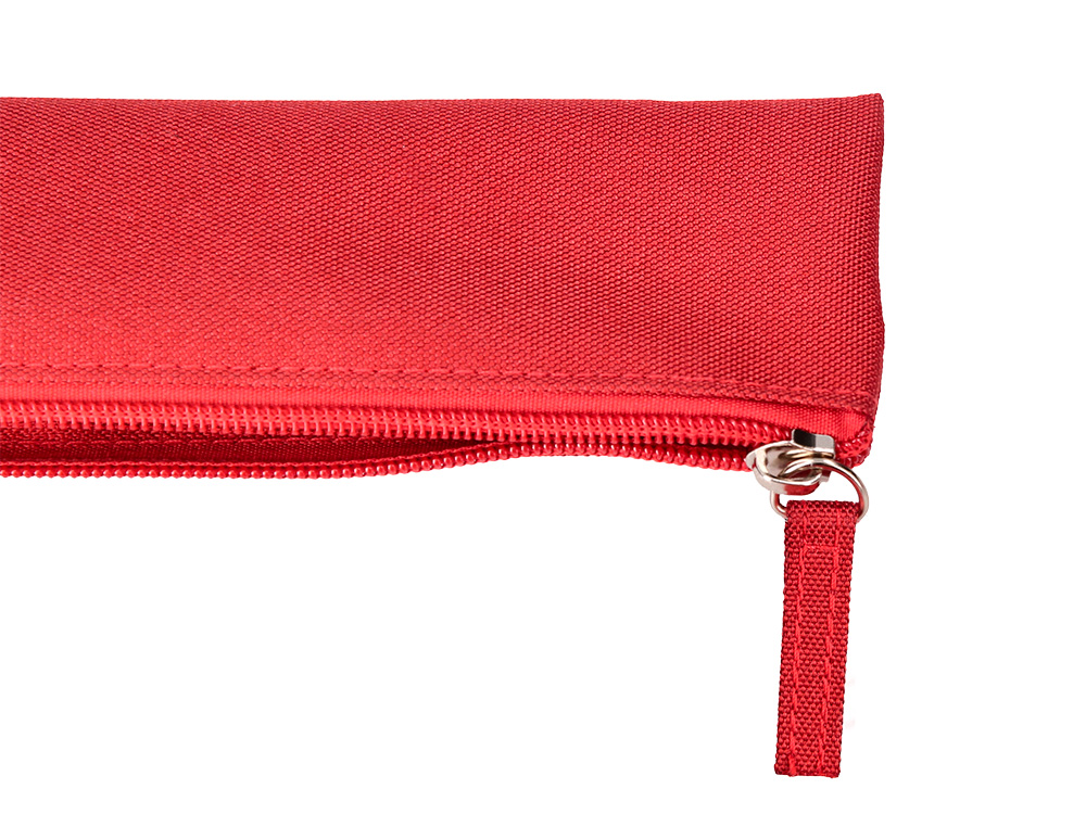 ESTUCHE PORTATODO LIDERPAPEL PLANO ESTRECHO UNA CREMALLERA 200X60 MM ROJO