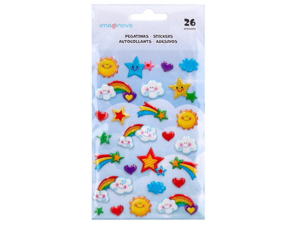 PEGATINAS IMAGINOVO ARCOIRIS MAGIC DREAMS CON RELIEVE 190X105 MM EN BLISTER