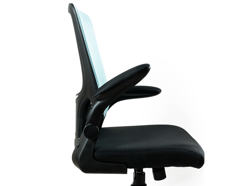 SILLA Q-CONNECT OFICINA ALBA MALLA BASE METALICA ALT MAX 1110 ANC 610 PROF 580 RUEDAS PREMIUM COLOR NEGRO AZUL
