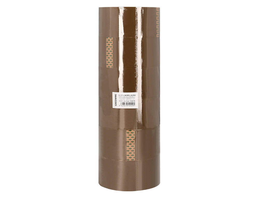 CINTA ADHESIVA GREENING POLIPROPILENO HAVANA 60 MT X 48 MM PARA EMBALAJE
