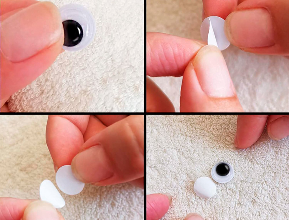OJO ADHESIVO LIDERPAPEL 12 MM BLANCO CON PUPILA NEGRA PACK DE 30 UNIDADES