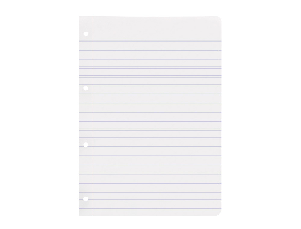 RECAMBIO LIDERPAPEL A4 100 HOJAS 100GR PAUTA 3,5MM CON MARGEN 4 TALADROS