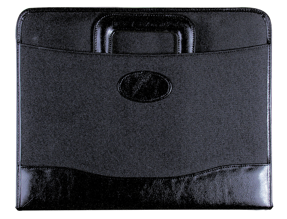 CARTERA PORTADOCUMENTOS 35-921 NEGRA 360X285 MM CON ASA 4 ANILLAS 40 MM CREMALLERA -CON DEPARTAMENTOS INTERIORES