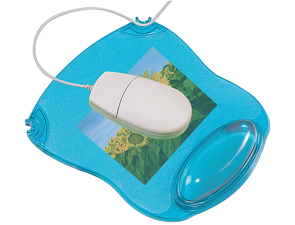 ALFOMBRILLA PARA RATON Q-CONNECT AZUL REPOSAMUECAS DE GEL