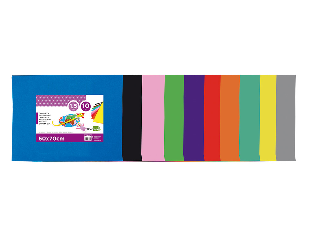 GOMA EVA LIDERPAPEL 50X70CM 60G/M2 ESPESOR 1.5MM ROJO