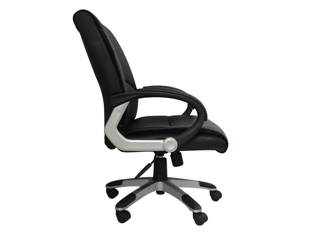 SILLA DE DIRECCION Q-CONNECT CON RESPALDO MEDIO REGULABLE ALTURA 900+85MM ALTO 500MM ANCHO Y 500MM PROF COLOR NEGRO