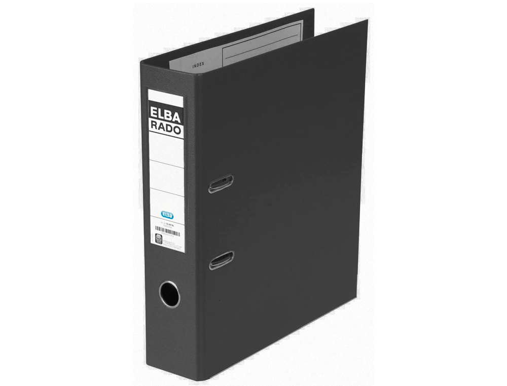 ARCHIVADOR DE PALANCA ELBA CARTON FORRADO DIN A4 NEGRO LOMO DE 80 MM RADO