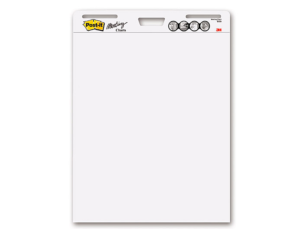 BLOC CONGRESO POST-IT LISO 775X635 MM 30 HOJAS 80G/M2 PACK 2+1 GRATIS