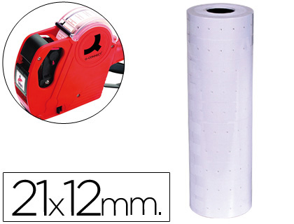 ETIQUETAS Q-CONNECT BLANCA 21 X 12 MM LISA ROLLO 1000 ETIQUETAS PARA ETIQUETADORA Q-CONNECT
