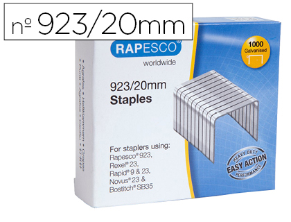 GRAPAS RAPESCO GALVANIZADA 923/20 CAJA DE 1000 UNIDADES