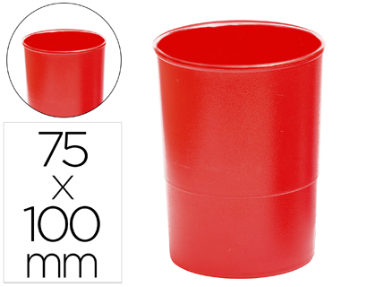 CUBILETE PORTALAPICES Q-CONNECT PLASTICO DIAMETRO 75 MM ALTURA 100 MM ROJO OPACO