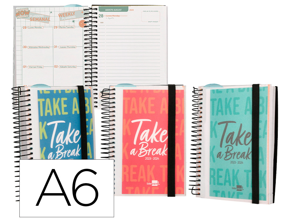 AGENDA ESCOLAR LIDERPAPEL CURSO 23-24 COLLEGE CLASSIC MINI BILINGUE DIA PAGINA POLIPROPILENO PERSONALIZABLE