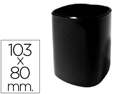 CUBILETE PORTALAPICES Q-CONNECT PLASTICO DIAMETRO 80 MM ALTURA 103 MM NEGRO