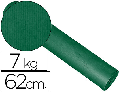PAPEL DE REGALO KRAFT LISO KFC BOBINA 62 CM 7 KG COLOR VERDE