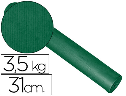 PAPEL DE REGALO KRAFT LISO KFC BOBINA 31 CM 3,5 KG COLOR VERDE