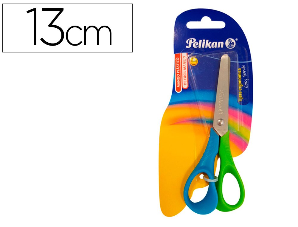 TIJERA ESCOLAR PELIKAN 13 CM EN BLISTER