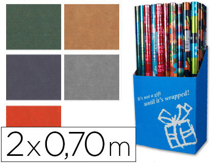 PAPEL DE REGALO COLORES LISOS KRAFT ROLLO DE 2 X 0,70 MT 60 GR