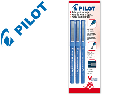 ROTULADOR PILOT PUNTA AGUJA V-5 AZUL 0.5 MM BLISTER DE 3 UNIDADES